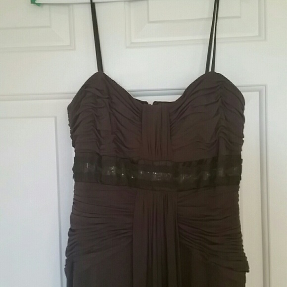 BCBG MAXAZRIA PETITE LONG BROWN DRESS!. - Picture 2 of 4
